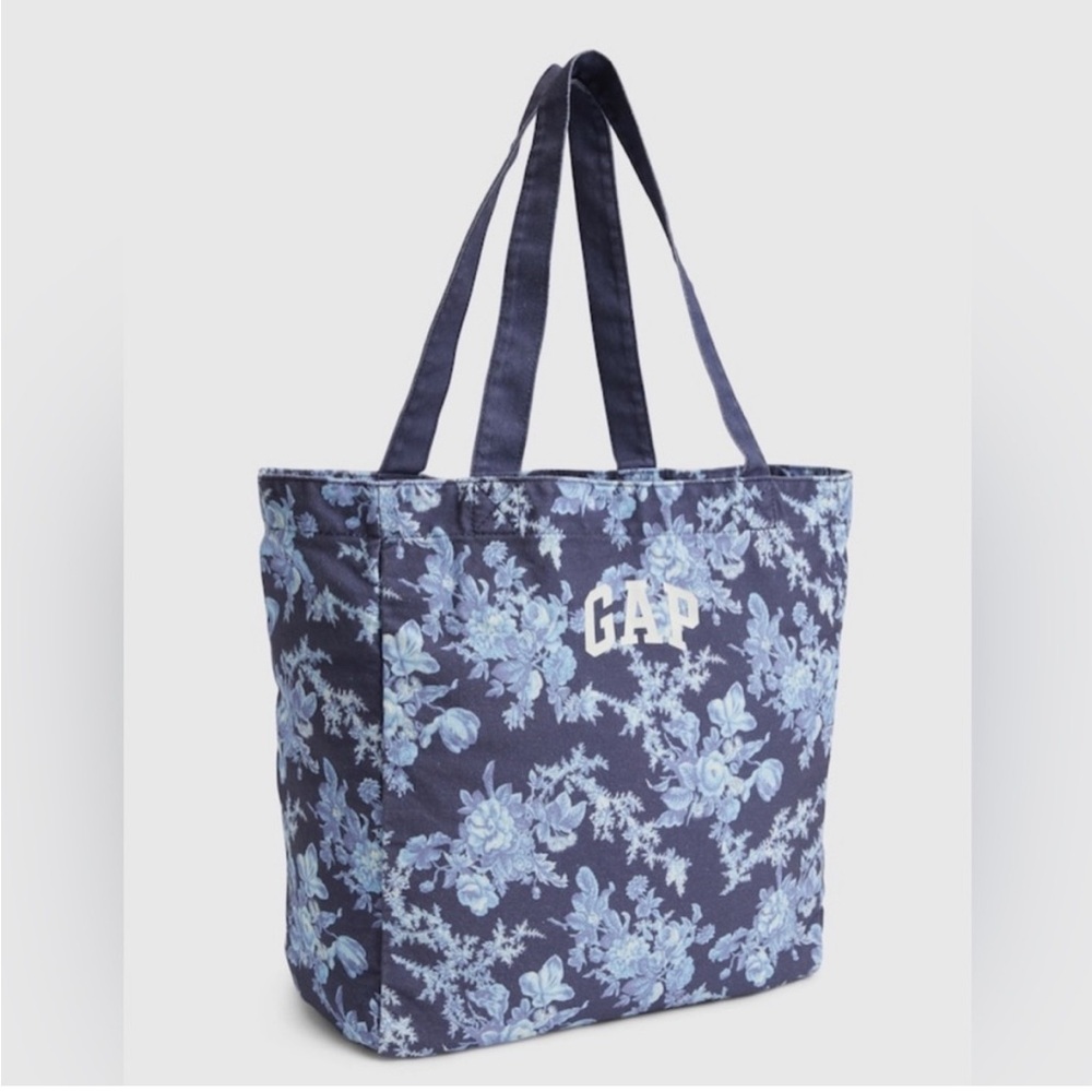 NWT GAP X LoveShackFancy Indigo Floral Tote Bag